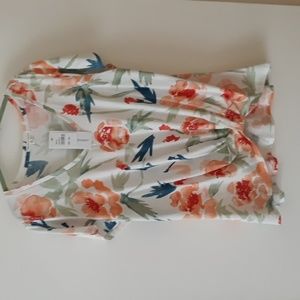 Stitchfix Floral, Ruched Front Tee XXL